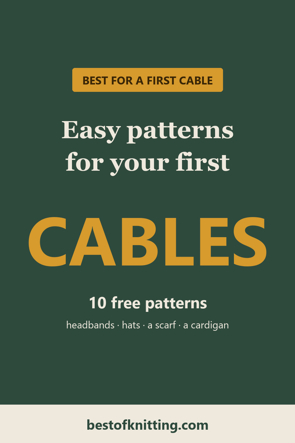 Easy cable knitting patterns: 10 free projects for your first cables, from Best of Knitting